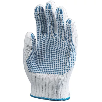 KÖTÖTT PES/PAMUT FÉRFI KESZTYŰ, TENYERÉN PETTYEK