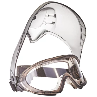 LUX OPTICAL STORMLUX VÍZTISZTA POLIKARBONÁT GUMIPÁNTOS MUNKAVÉDELMI SZEMÜVEG ARCVÉDŐVEL