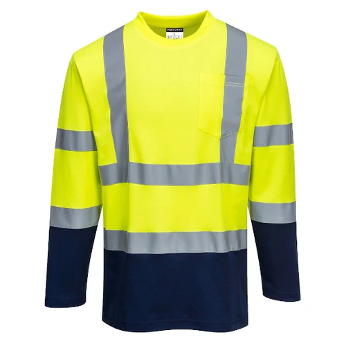 Portwest Kéttónusú, hosszú ujjú Cotton Comfort póló